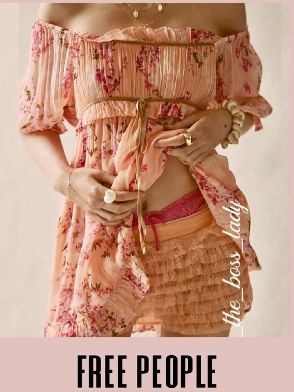 Free People mini dress floral babydoll boho ruffled sundress puff sleeves XS
